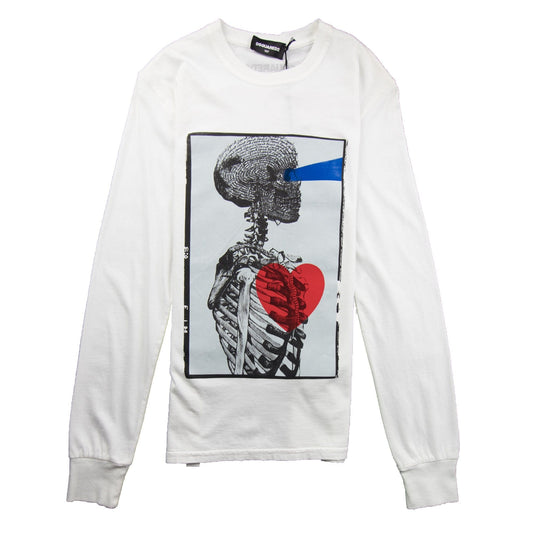 Dsquared2 Kids Long Sleeve X-Ray Heart T-Shirt White