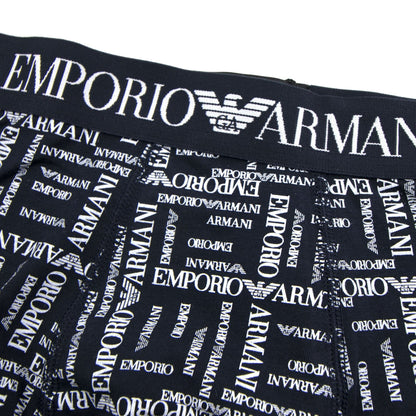 Emporio Armani All Over Logo Boxer Brief Blue
