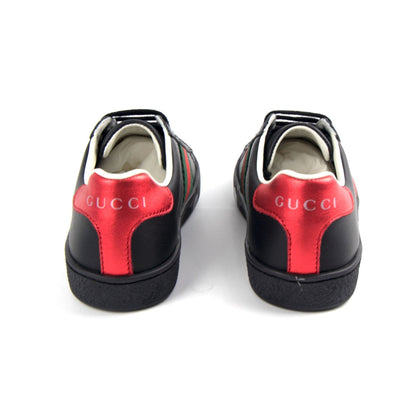 Gucci Junior Ace Leather Sneaker Black