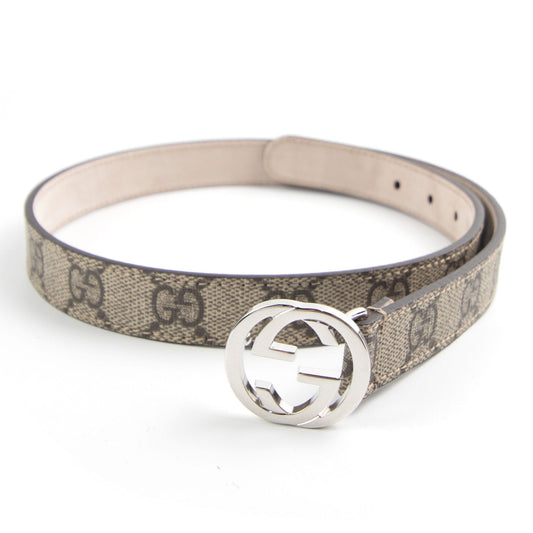 Gucci Junior GG Supreme Belt Brown