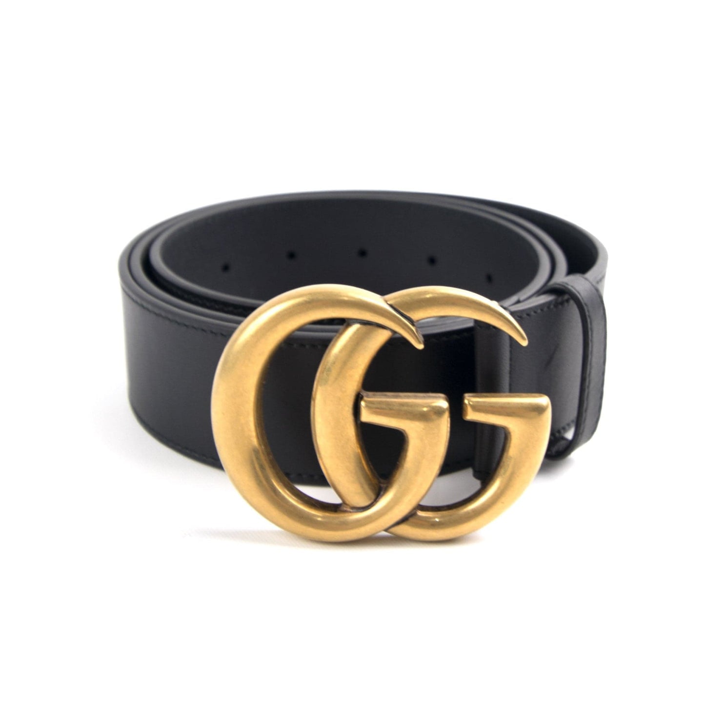 Gucci Leather Belt GG Buckle Black/Gold