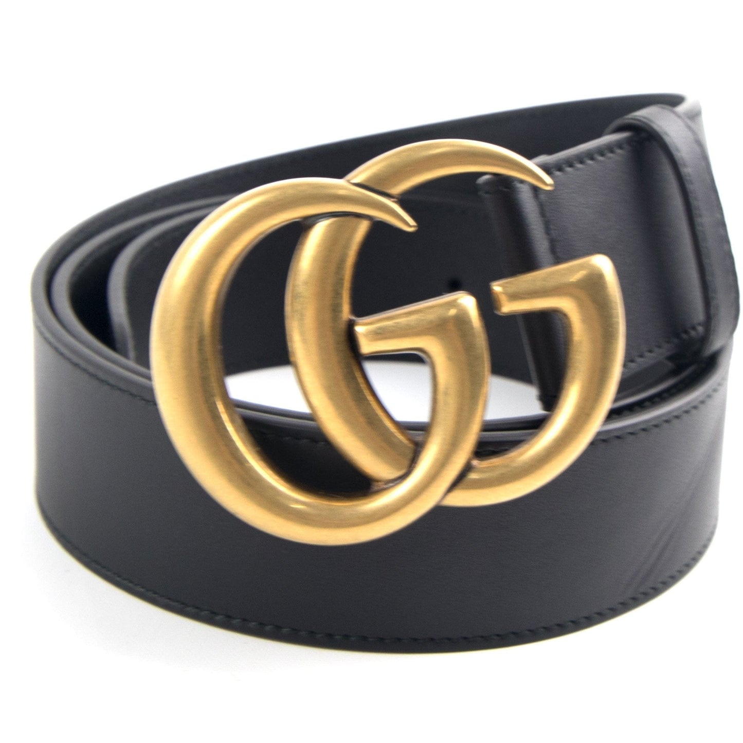 Gucci Leather Belt GG Buckle Black/Gold