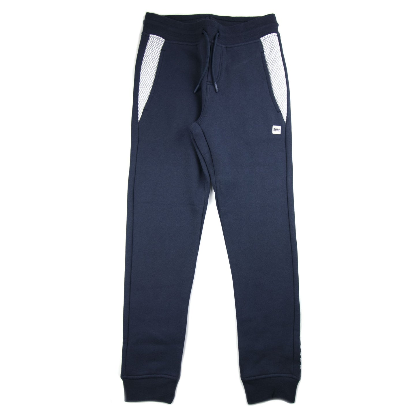 Hugo Boss Kids Rubber Logo Tracksuit Bottoms Navy