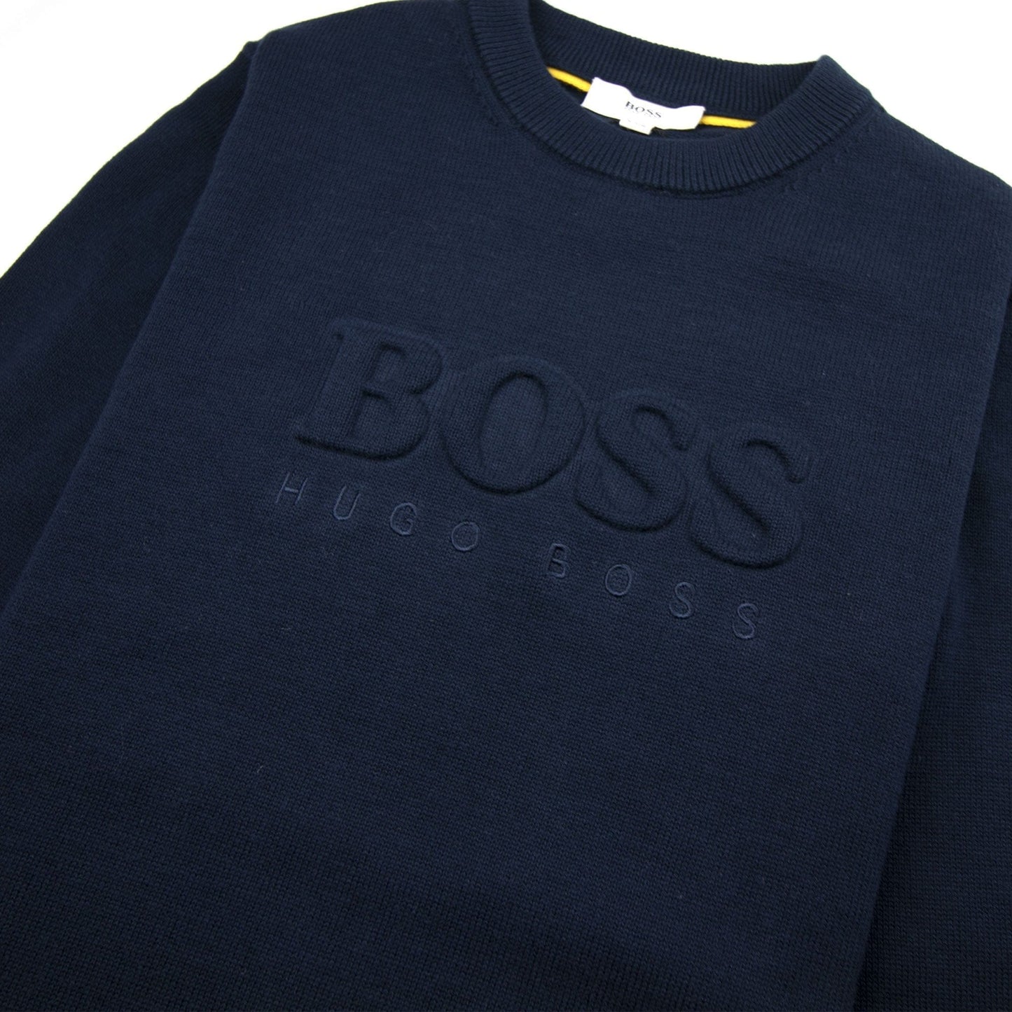 Hugo Boss Kids Knitted Bold Logo Sweatshirt Navy