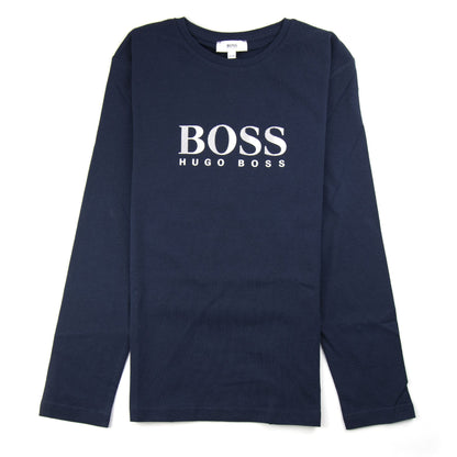 Hugo Boss Kids Chest Logo Long Sleeve T-Shirt Navy