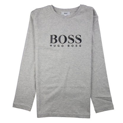 Hugo Boss Kids Chest Logo Long Sleeve T-Shirt Light Grey