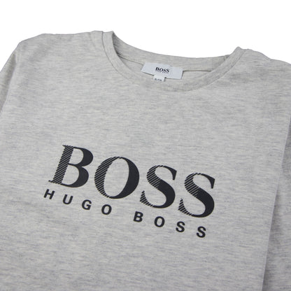 Hugo Boss Kids Chest Logo Long Sleeve T-Shirt Light Grey