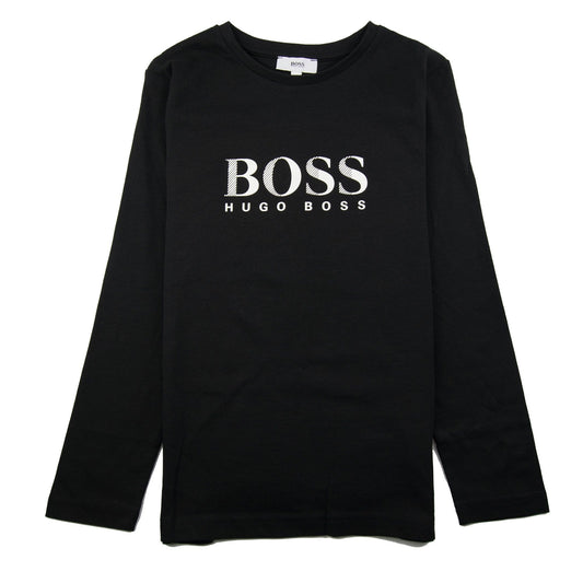 Hugo Boss Kids Chest Logo Long Sleeve T-Shirt Black