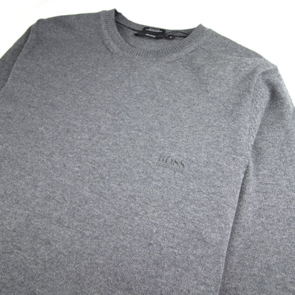 Hugo Boss Bargritte-B Round Neck Knitted Jumper Grey