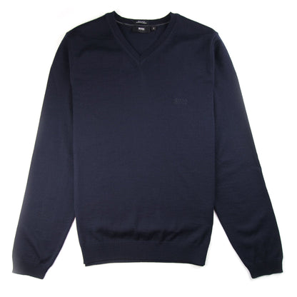 Hugo Boss Bargritte-B V Neck Knitted Jumper Navy