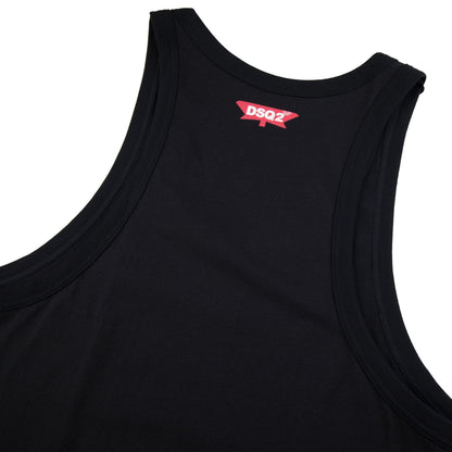 Dsquared2 Underwear Vest Leaf Logo Black