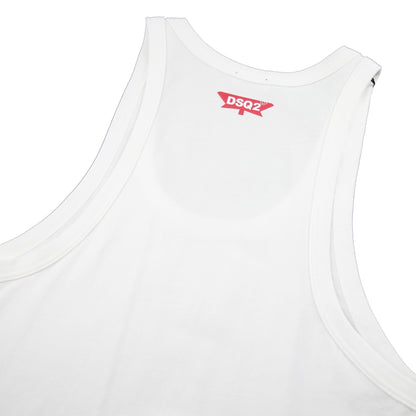 Dsquared2 Underwear Vest Leaf Logo White