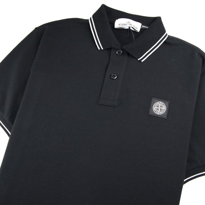 Stone Island Twin Tipped Short Sleeve Polo Shirt 'Regular Fit' Black