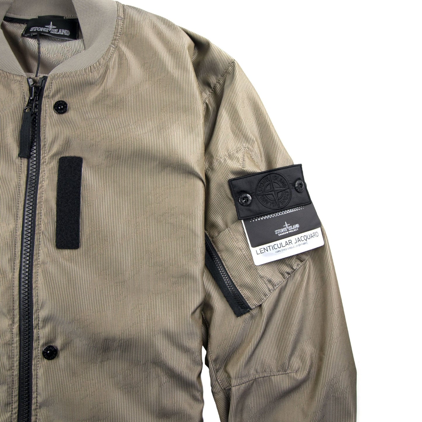 Stone Island Lenticular Jacquard Jacket Black/Gold Khaki