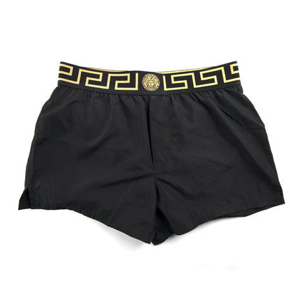 Versace Medusa Waistband Swim Shorts Black