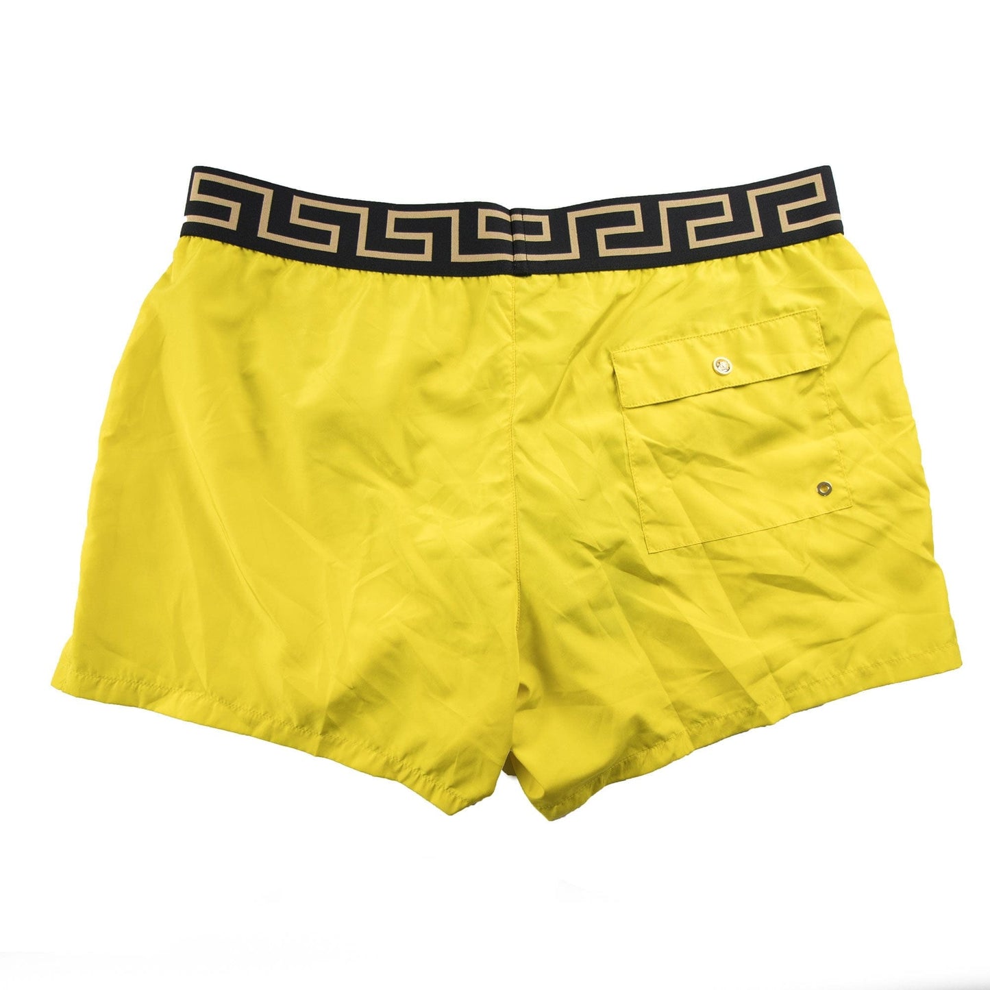 Versace Medusa Waistband Swim Shorts Yellow
