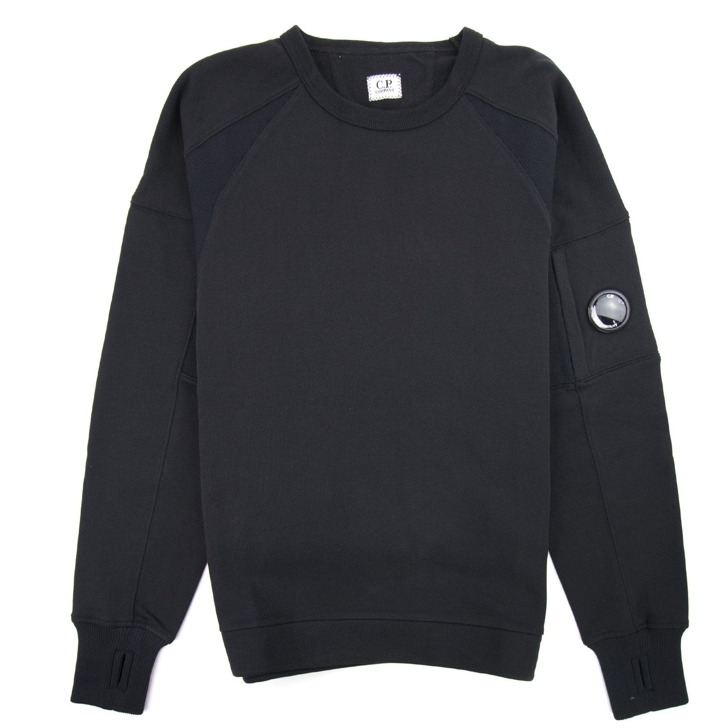 CP Company Diagonal Fleece Lens Sweatshirt w/ Waist String Black
