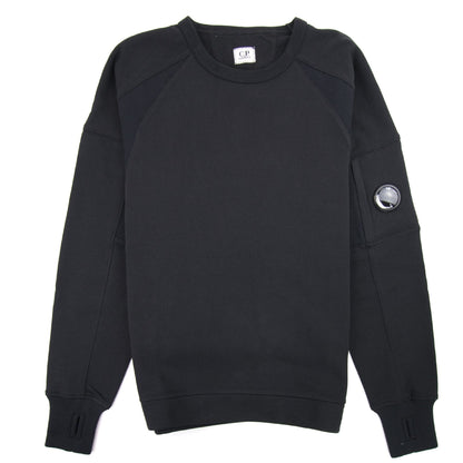 CP Company Diagonal Fleece Lens Sweatshirt w/ Waist String Black