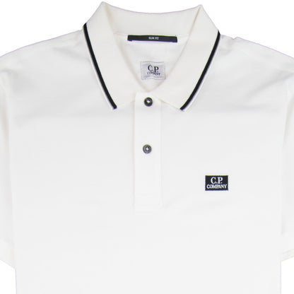 CP Company Tipped Polo Shirt White