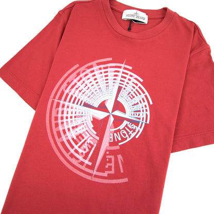 Stone Island Junior Spiral Compass T-Shirt Red