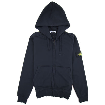 Stone Island Zip Up Hooded Sweatshirt Navy V0020