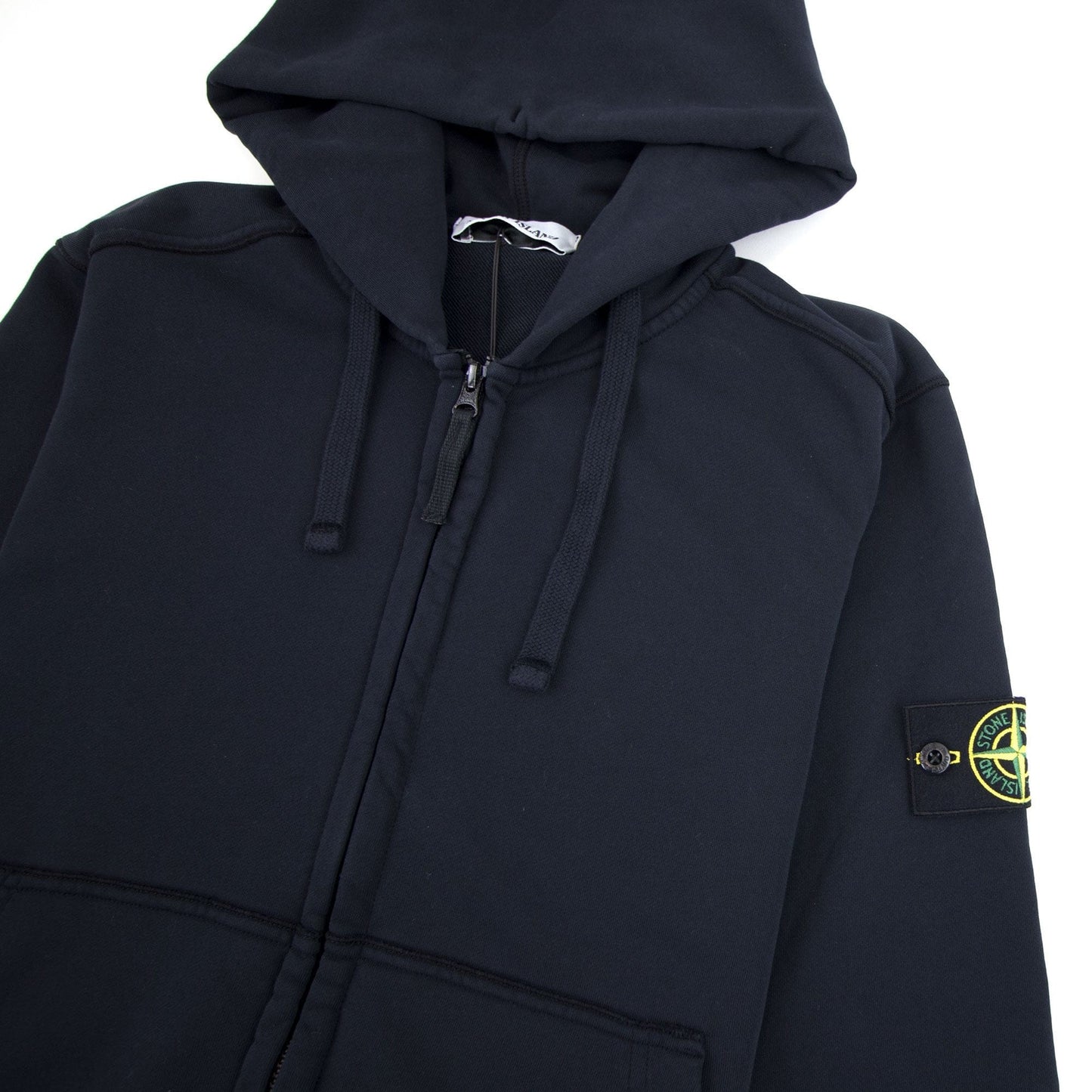 Stone Island Zip Up Hooded Sweatshirt Navy V0020