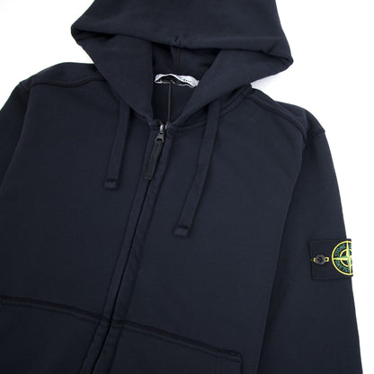 Stone Island Zip Up Hooded Sweatshirt Navy V0020