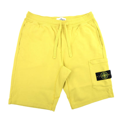 Stone Island Fleece Badge Shorts Yellow V0038