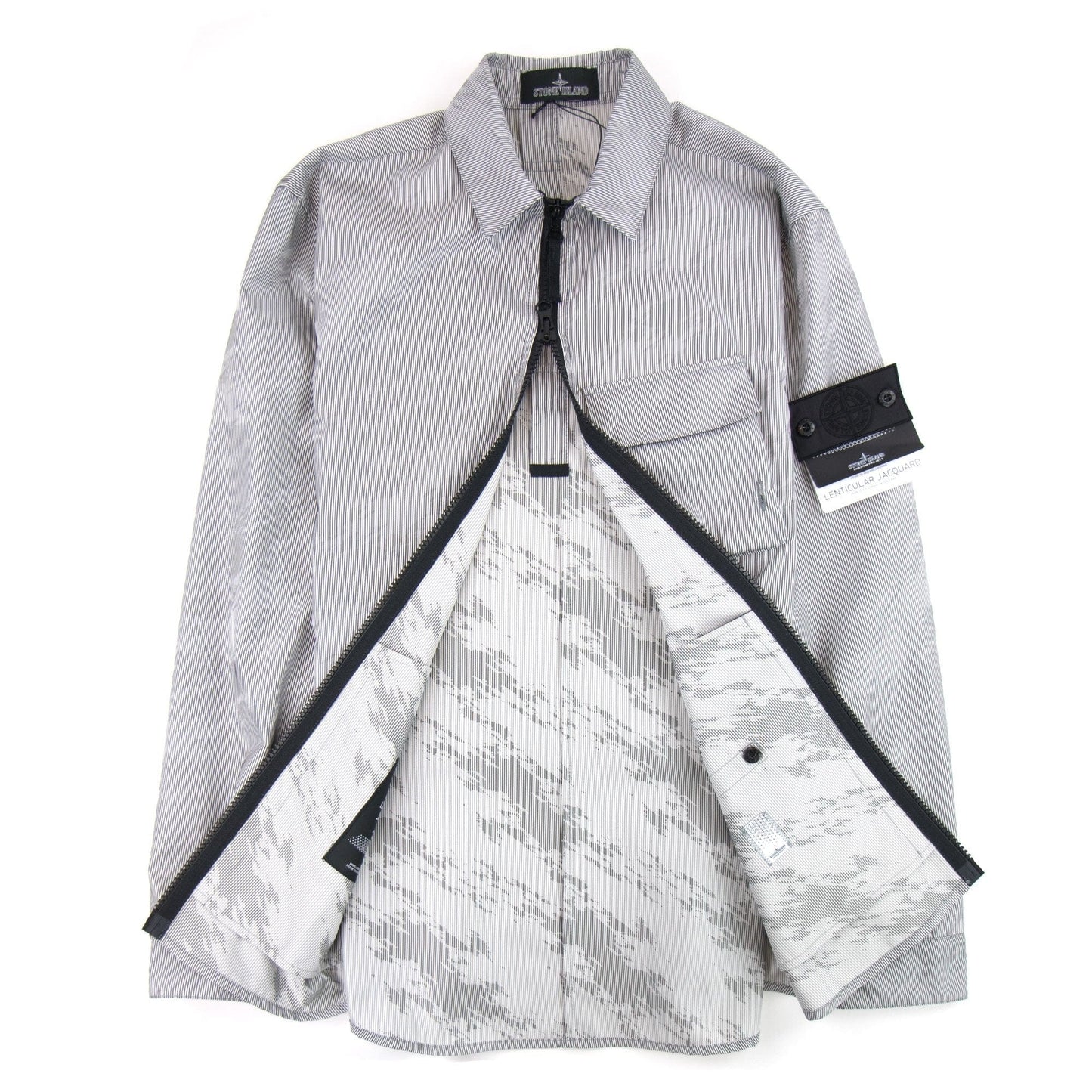 Stone Island Shadow Project Lenticular Zip-up Overshirt Jacket Black V0029
