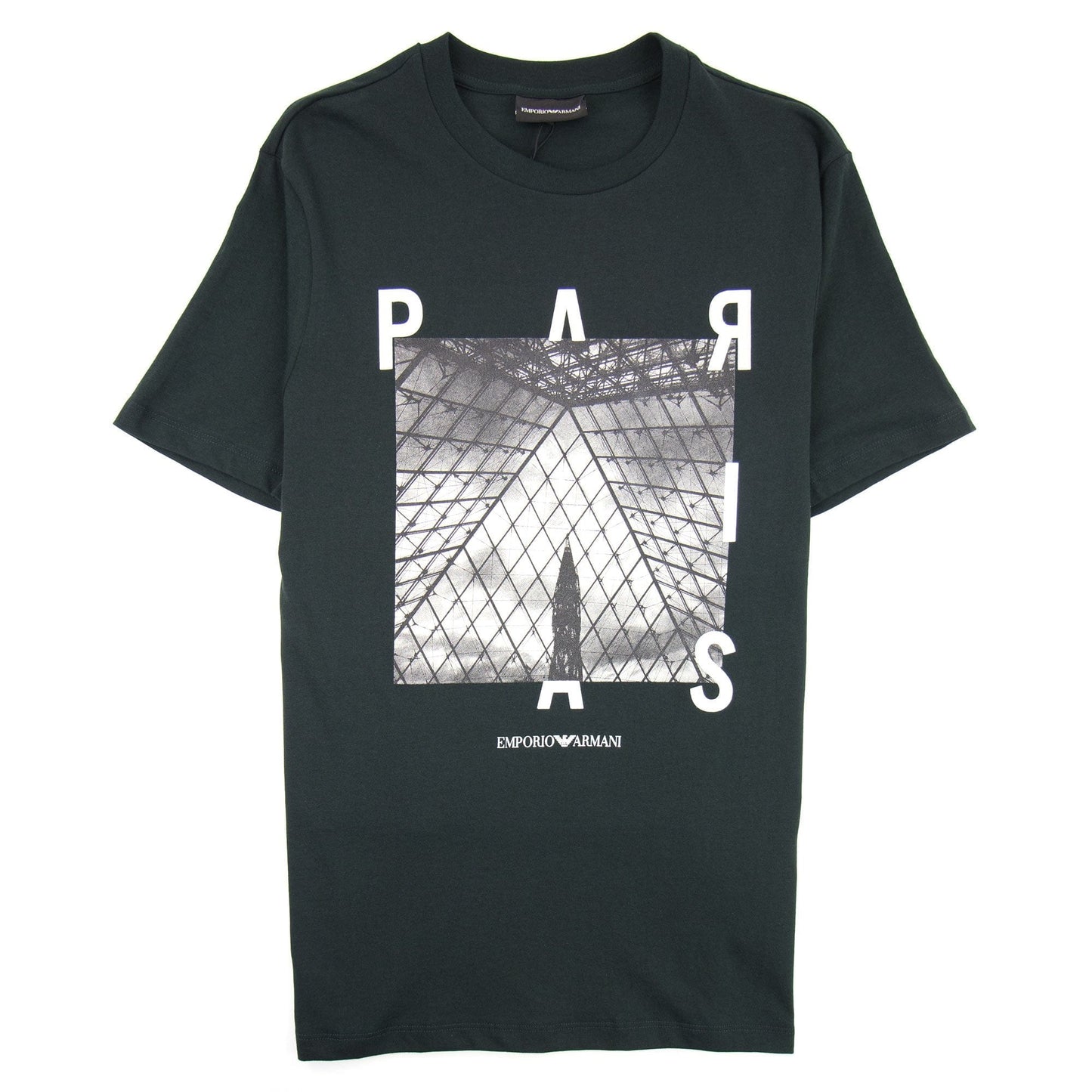 Armani Jeans City Logo Paris T-shirt Verde Scuro 0537