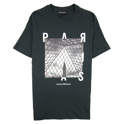 Armani Jeans City Logo Paris T-shirt Verde Scuro 0537