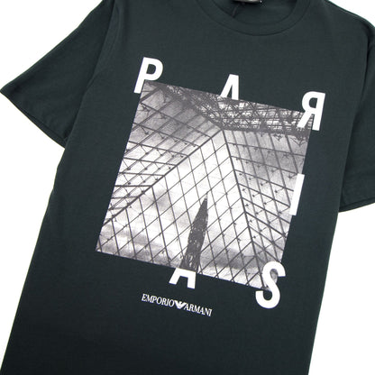 Armani Jeans City Logo Paris T-shirt Verde Scuro 0537