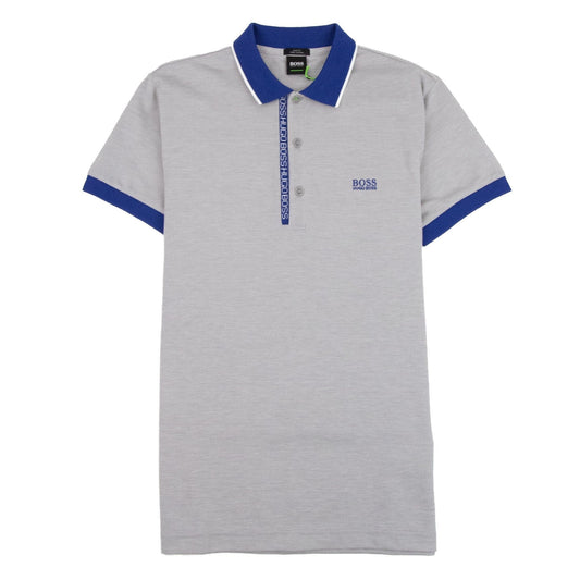 Hugo Boss Paule 4 Short Sleeve Polo Shirt Grey/Blue