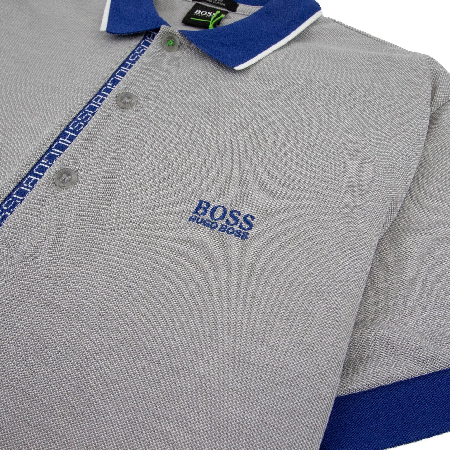 Hugo Boss Paule 4 Short Sleeve Polo Shirt Grey/Blue