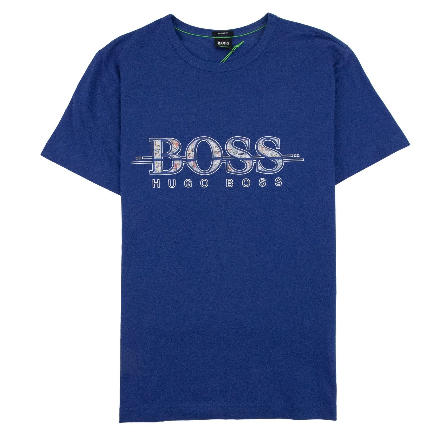 Hugo Boss Large Multi Colour Logo 7 T-shirt Blue