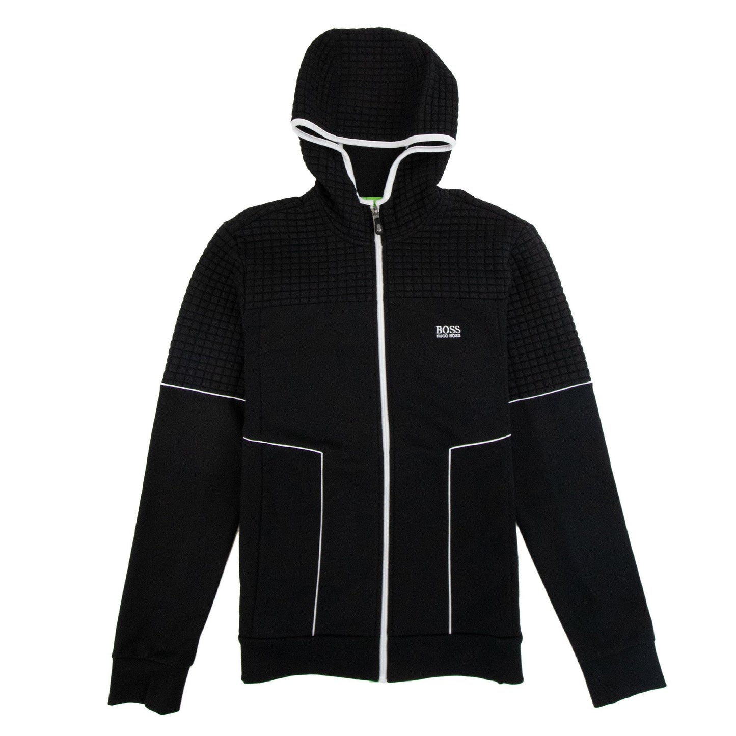 Hugo Boss Saggy Waffle Hooded Jacket Black