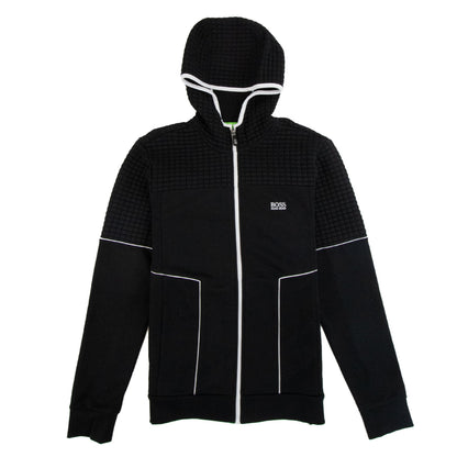 Hugo Boss Saggy Waffle Hooded Jacket Black