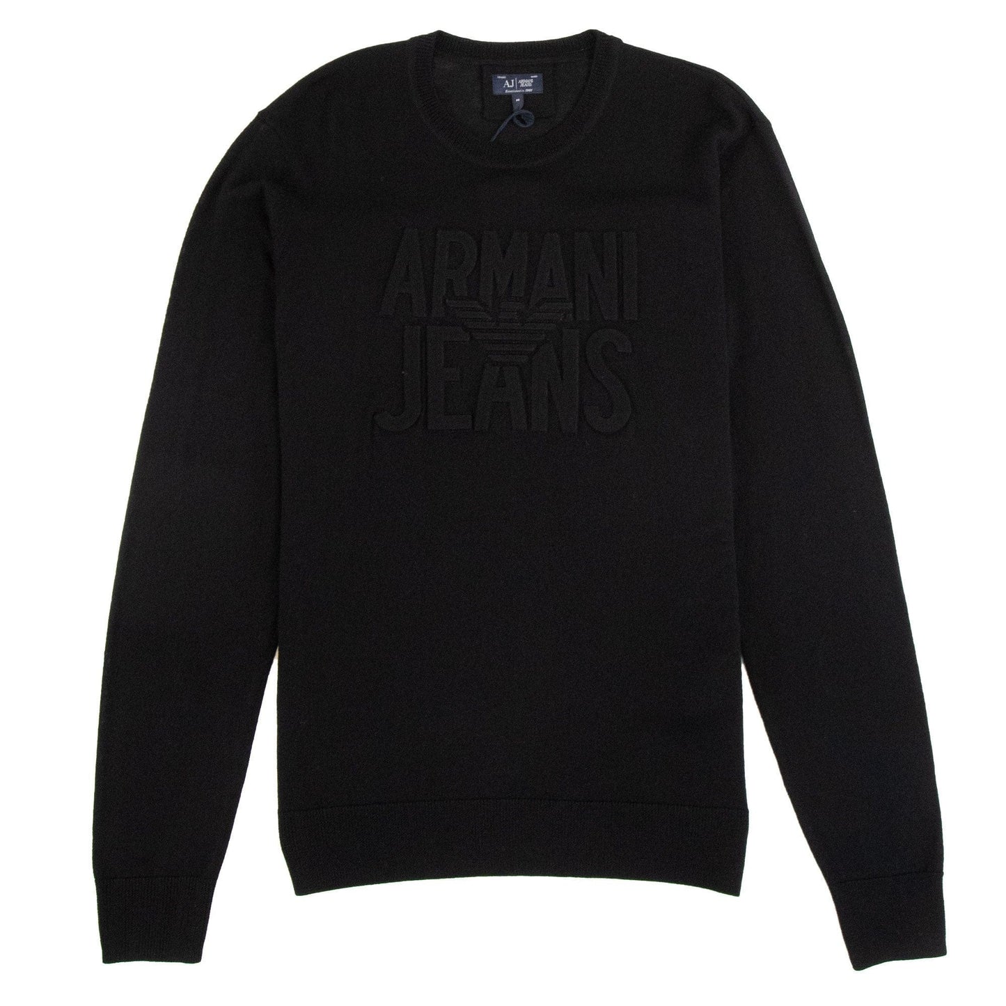 Armani Jeans Embossed Logo Lightweight Sweatshirt Nero
