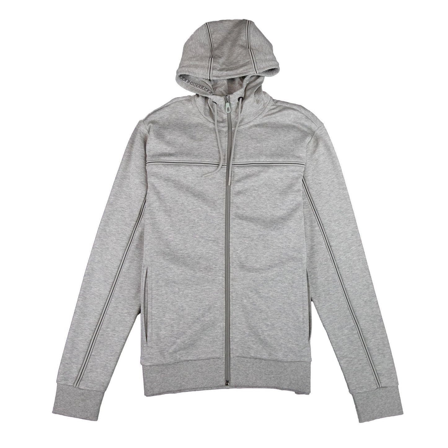 Hugo Boss Saggy Stripe Zip Up Hoody Grey