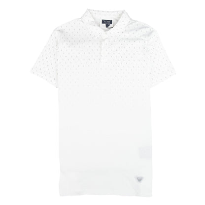 Armani Jeans Letter Logo Short Sleeve Polo Shirt White