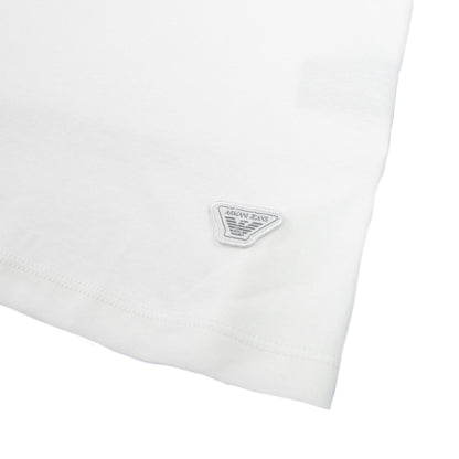 Armani Jeans Letter Logo Short Sleeve Polo Shirt White