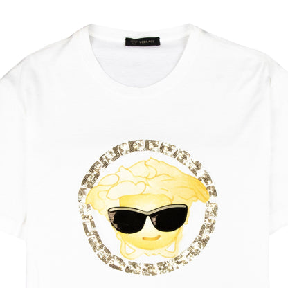 Versace Medusa Sun Glasses T-Shirt White