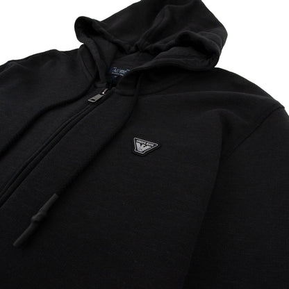 Armani Jeans AJ Eagle Patch Logo Hoody Nero