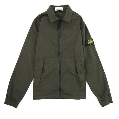 Stone Island Junior Brushed Canvas Overshirt Khaki V0054