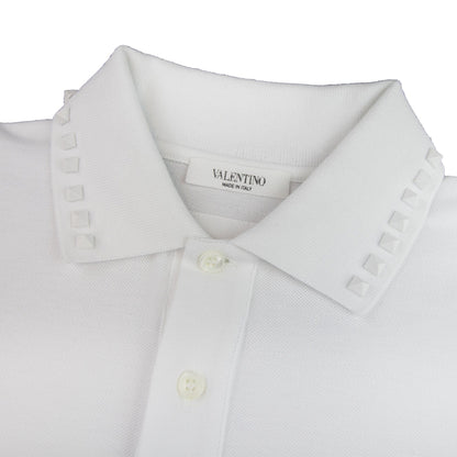 Valentino Rockstud Polo Shirt White