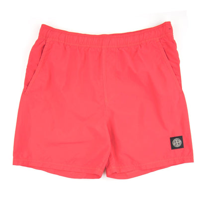 Stone Island Logo Patch Swim Shorts Coral V0036