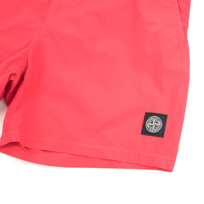 Stone Island Logo Patch Swim Shorts Coral V0036