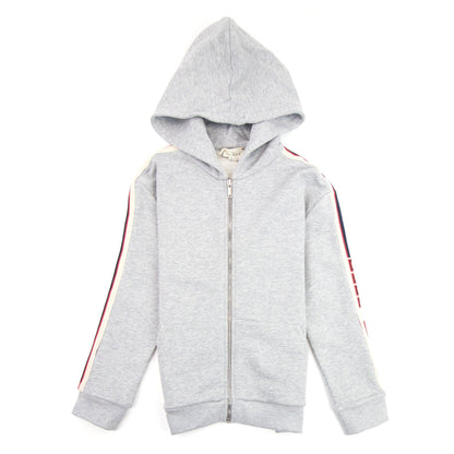 Gucci Junior Stripe Zip Up Hoody Grey 1143