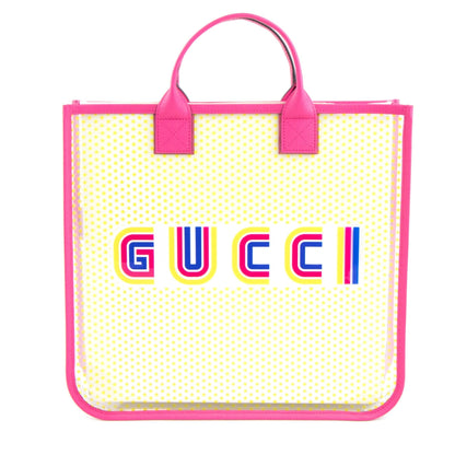 Gucci Junior Gucci Amour Vinyl Tote Bag Transparent Vinyl