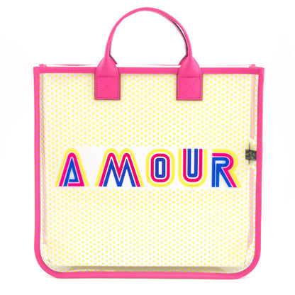 Gucci Junior Gucci Amour Vinyl Tote Bag Transparent Vinyl
